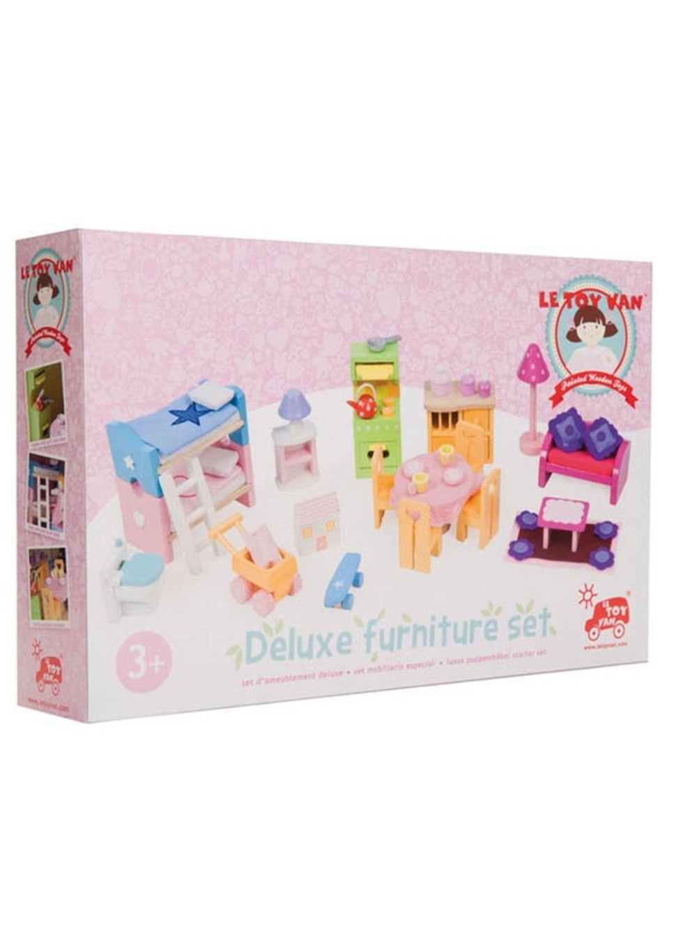 Le Toy Van - Wooden Dolls House Starter Furniture Set Kitchen & Bedroom - NEW